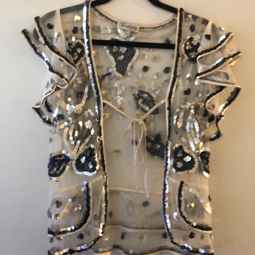 Sequin throw over